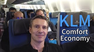 KLM Premium Comfort Economy class flight Lima to Amsterdam KL744 with Boeing B777 klm flight [upl. by Hamlani532]