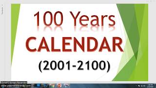 100 Years CALENDAR [upl. by Toddy]