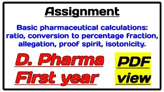 Basic pharmaceutical calculations ratio conversion to percentage fraction allegation proof spirit [upl. by Chauncey]