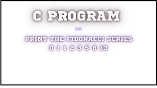 Print Fibonacci series up to n terms fibonacci cprogramming coding [upl. by Branch]