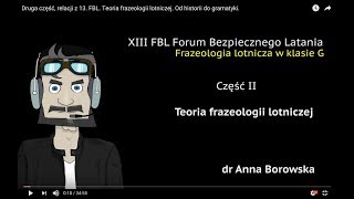 Druga część relacji z 13 FBL Teoria frazeologii lotniczej Od historii do gramatyki [upl. by Turnbull495]