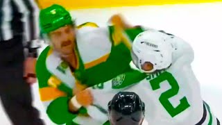 Jake Middleton Brendan Smith Fight  Dallas Stars vs Minnesota Wild 2024 NHL Highlights [upl. by Neeham]