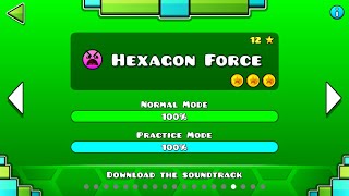 Hexagon Force 100 All Coins  Geometry Dash [upl. by Aneehsyt]