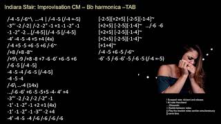 practice Indiara Sfair Improvisation CM – Bb harmonica –TAB [upl. by Tupler]