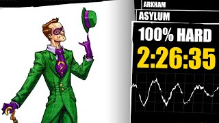 Batman Arkham Asylum Speedrun 100 Hard in 22635 obsolete [upl. by Yelram510]