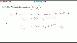 Find the 7th term in expansion of 3x2  1x310 [upl. by Papert252]