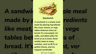 Sandwich  Learn English Through Story  English listening Practice shorts [upl. by Olimpia356]