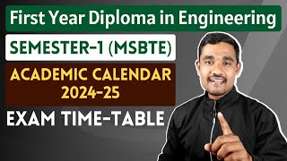 MSBTE Revised Academic Calendar 202425  Exam Time Table [upl. by Naimad]