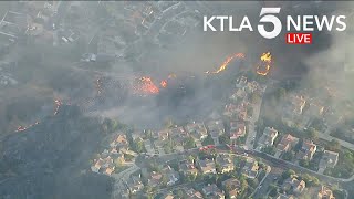 Tick Fire Continues to Threaten Homes in Santa Clarita Agua Dulce  Part 2 [upl. by Noyar]