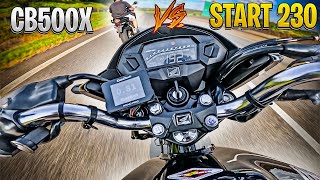 CB 500X vs START 230  QUASE 200kmh NA BR [upl. by Ettenej]