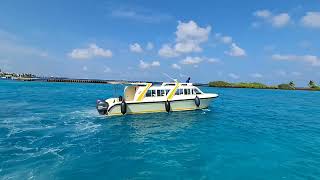 Private speedboat is leaving from Velana International Airport Ferry Terminal [upl. by Zigmund]