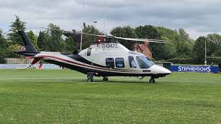 GOATL  AgustaWestland AW109SP departure from Stockport Rugby Club 050824 [upl. by Sirak]