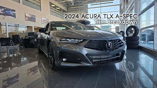 2024 Acura TLX ASpec  TRIM BREAKDOWN  West Side Acura in Edmonton Alberta [upl. by Puklich]