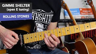 The Rolling Stones  Gimme Shelter Guitar Lesson Tutorial  Open E Tuning [upl. by Assener805]