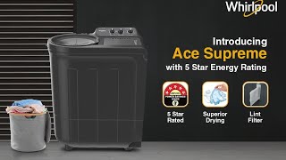 Whirlpool 70 Kg 5 Star Ace Supreme SemiAutomatic Top Loading Washing Machine [upl. by Ahsatin418]