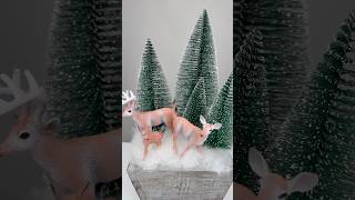 Use trendy bottle brush trees to create your own winter wonderland 🦌❄️ diy shorts christmas [upl. by Oicnerual296]