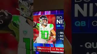 Broncos Draft QB Bo Nix 12th Overall 😂 nfl nfltrending nflviral nfldraft [upl. by Idnar591]