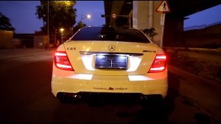 Mercedes Benz C63 AMG with Fi Exhaust LOUD acceleration sound [upl. by Tadashi]