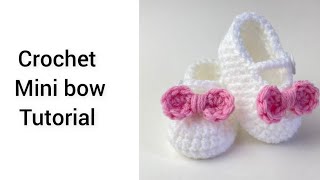 Crochet mini bow tutorial for beginners ideas [upl. by Airpal965]