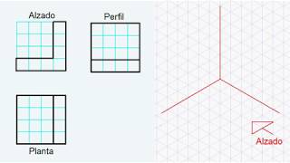 Cómo dibujar en perspectiva isométrica a partir de las vistas 002 [upl. by Stempson]