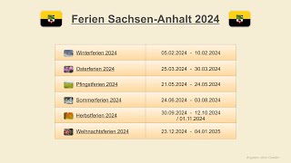 Ferien SachsenAnhalt 2024 [upl. by Shutz553]