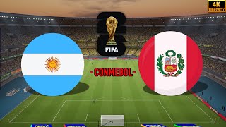 Argentina vs Peru  FIFA World Cup Qualifying  CONMEBOL 2024  eFootball PES 21 worldcup2026 [upl. by Pontias]