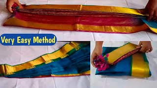 How to Pleat saree pallu  Saree pleating tricks  Party Sari Draping Idea  Renuka fashions [upl. by Notneb333]