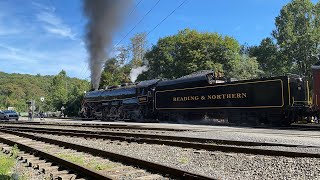 Reading amp Northern T1 2102 Steam Train Blasts Off From Port Clinton w Iron Horse Ramble 9223 [upl. by Krystle525]