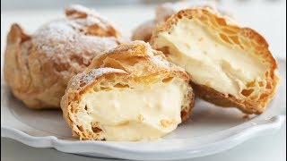 シュークリーム：パイシューの作り方 Cream puffs：Choux au Craquelin｜HidaMari Cooking [upl. by Torras]