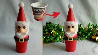 Santa Claus Making With Coffee Cup  How to Make Santa Claus at Home  Noorjahan Art [upl. by Assylem]