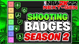 SEASON 2 RANKING ALL THE SHOOTING BADGES IN TIERS ON NBA 2K22 NEXT GEN [upl. by Airetnohs]