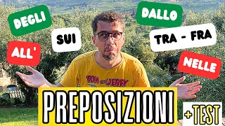 Preposizioni semplici e articolate TEST italiano Learn Italian [upl. by Rheims]