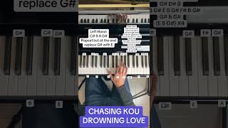 Drowning Love  Chasing Kou Easy Piano Tutorial With Letter Notes [upl. by Morrell]