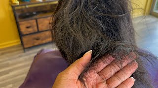 Relaxer broke her hair off How we fixed her damaged hair pt2 [upl. by Anauqcaj195]