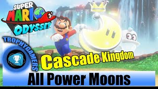 Super Mario Odyssey All Power Moon Locations Cascade Kingdom  No commentary [upl. by Yggam]