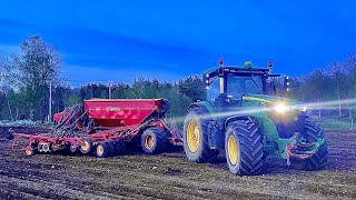 Cab View  John Deere 7310R  Väderstad Rapid 600c  Sowing oatspeas [upl. by Jeramie]