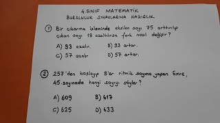 4sınıf matematik bursluluk sınavlarına hazırlık soru çözümleri Bulbulogretmen bursluluk soru [upl. by Fatma246]