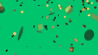 Gold confetti green screen video  Confetti green screen no copyright [upl. by Lucille783]