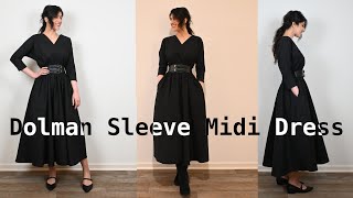 Sewing a Dolman Sleeve Midi Dress [upl. by Soigroeg]