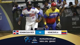 Highlights  Game 11 Dominican Rep vs Venezuela  2024 WBSC Mens Softball World Cup  Group A [upl. by Axel]