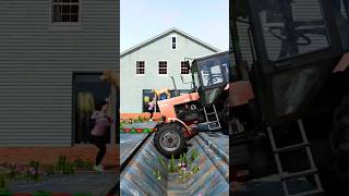 Loader Tow Chained Tractor vs Gutter short beamng beamngdrive beamngcrashes trucksvs [upl. by Norreg23]