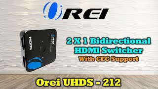 HDMI Switch 4K HDMI Splitter by OREI  2x1 Bi Directional  Switch Displays UHDS212 [upl. by Ennove962]