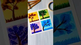 Tree Art Using Brush Pen  Drawing Colorful Trees yt tree drawing shorts MissAgrawal21kids [upl. by Pinckney441]