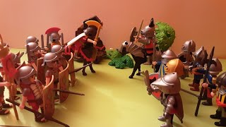 Playmobil Ritter vs Römer stop motion Kampf [upl. by Adnocahs]