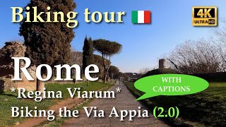 Rome  Bike Ride in the Appian Way  Via Appia Antica Italy【Biking Tour】Floating Captions  4K [upl. by Ros]