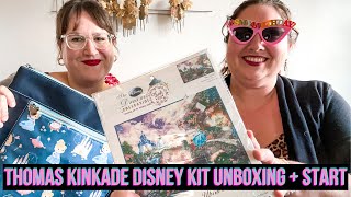 Thomas Kinkade Disney Cross Stitch Kit Unboxing amp Start The Disney Dreams Collection FT Extra [upl. by Curson]