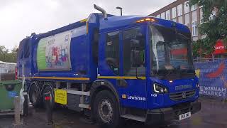 Lewisham council Dennis elite 6 Geesink emptying cardboard 1100L bins [upl. by Notlad19]