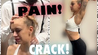 HER NECK amp BACK SPASMS CRACKED AWAY CHIROPRACTIC ADJUSTMENT SUCCESSFULLY HELPS PAIN [upl. by Ymmit921]