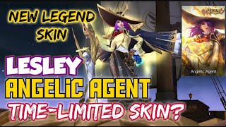 HOW TO GET LESLEY LEGEND SKIN ANGELIC AGENT  UPDATE 3  ENTRANCE AND GAMEPLAY  MOBILE LEGENDS [upl. by Eiboj]