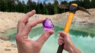 Found Rare Amethyst Crystal While Digging at a Mine Unbelievable Find [upl. by Eirased]